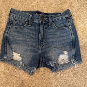 Hollister Blue Distressed Jean Shorts